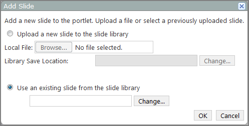 Add slide dialog box.