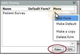 Edit Forms dialog box.