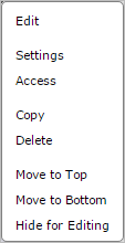 Example of an edit this portlet context menu.