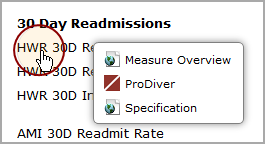 Measure dictionary click action context menu.