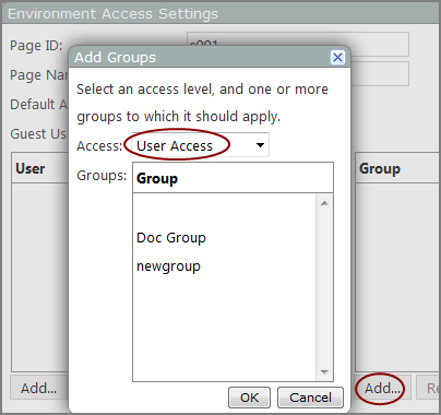 Add Groups dialog box.