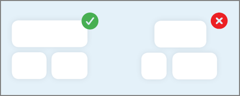 Diagram showing good and bad alignment.