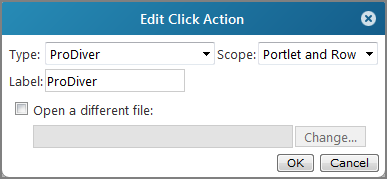 Edit ProDiver click acton dialog box.