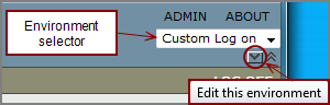 Location of the edit this environment chevron in the simplified interface.