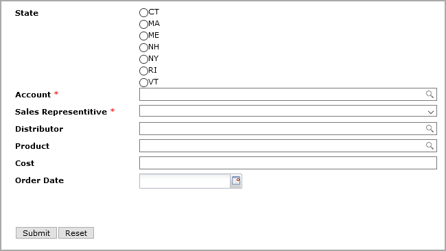 Sample form portlet