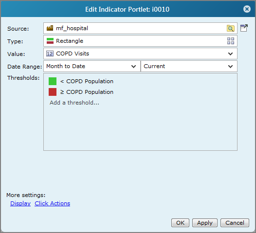 Edit indicator portlet, rectangle dialog box.