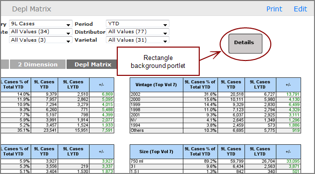 DivePort page showing a rectangle background portlet.