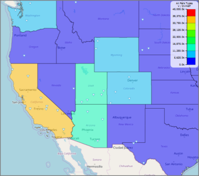 Boundary map with a point layer.