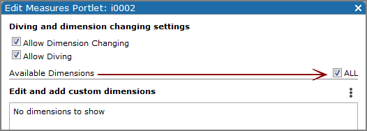 Select all dimensions to be available for viewing and diving.