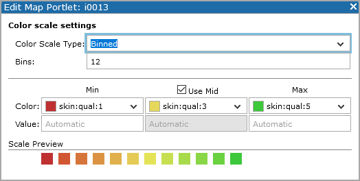 Edit Map Portlet Color setting dialog box.