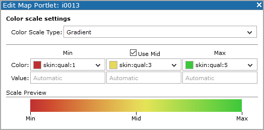 Edit Map Portlet Color setting dialog box.