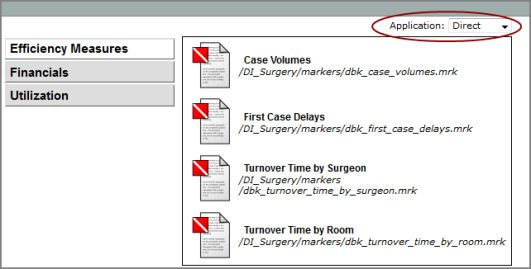 DiveBook portlet showing the location of the  application list.