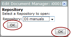 Edit document manager dialog box.