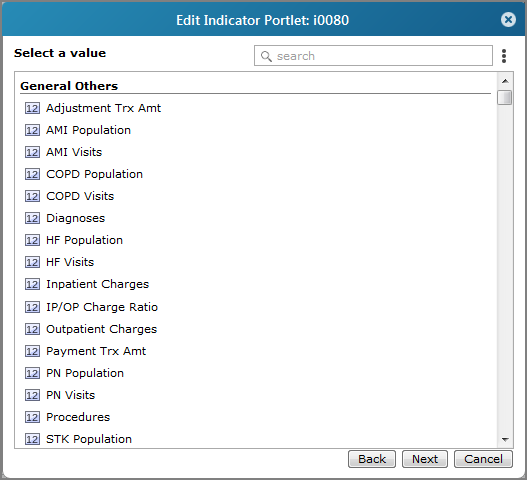 Example of a select a value dialog box. 