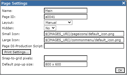 Page setting dialog box.
