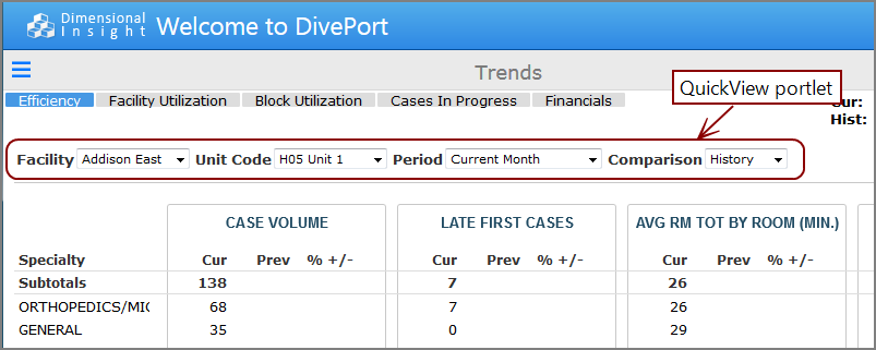 QuickView Portlet Options
