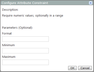 Configure attribute constraing dialog box.