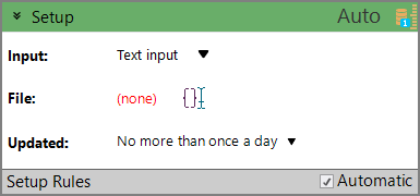 Example of setup text input dialog box.