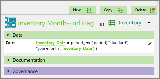 Completed Calc Rule in Detail Panel