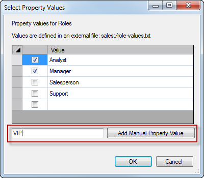 Adding a Manual Property Value