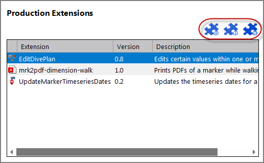 Production Extensions on the Advanced Tab