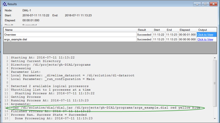 DIAL node script call