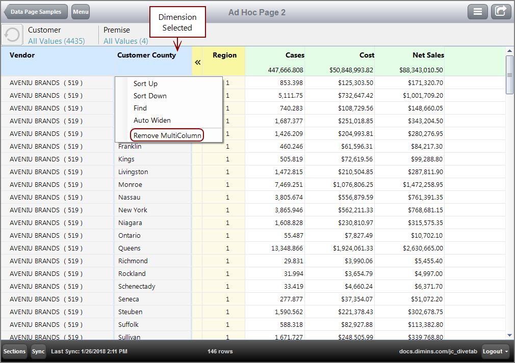 Removing multicolumn example