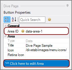 The new data area with a Title and an Icon path.