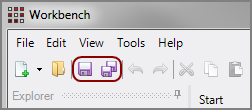 The Save icons for files in Workbench.