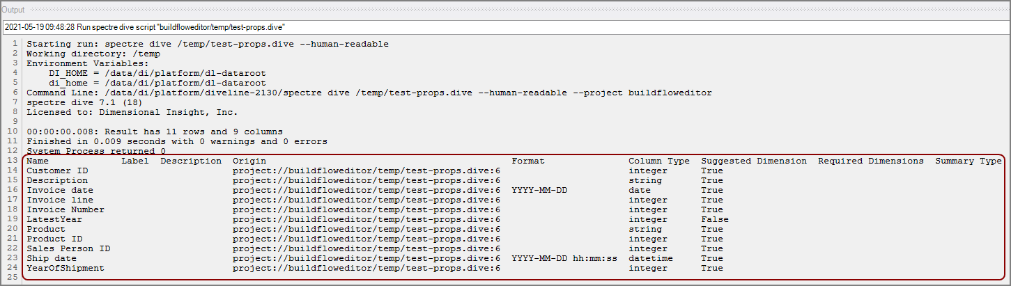 Metadata for Dimensions in cBase