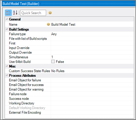 Production Build Model Attributes