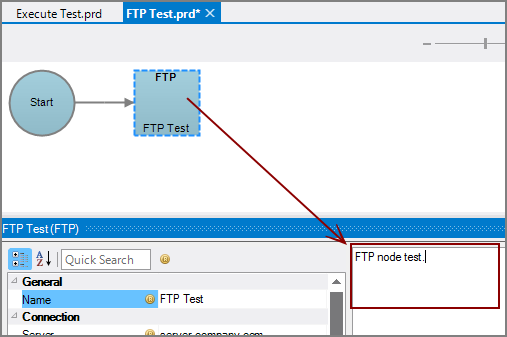 Production FTP Node with comments