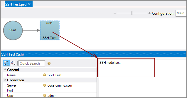 Production SSH Node with comments