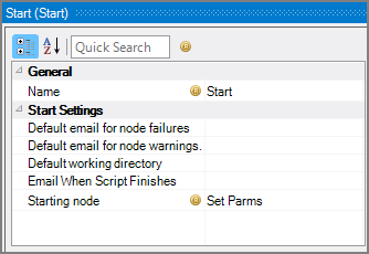 Production Start Node Attributes