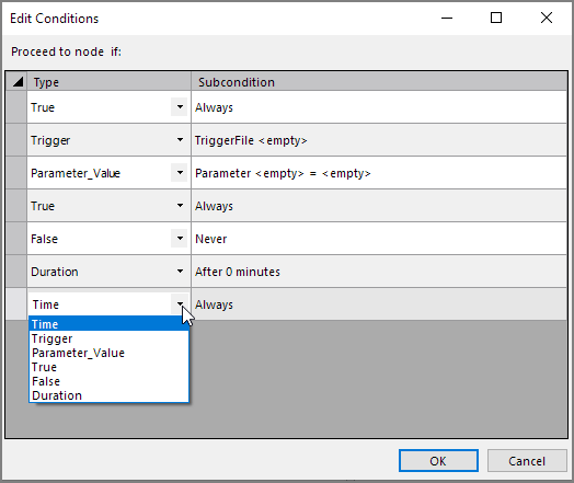 Edit Control Conditions Dialog