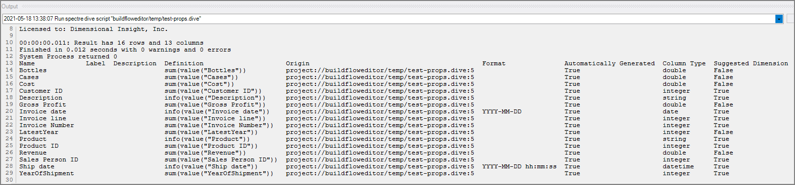 Sample basic metadata for a cBase