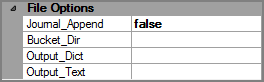 Example of the File Options attributes for a VI Builder output object