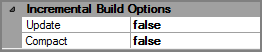 Example of Incremental Build Options attributes for VI Builder output object