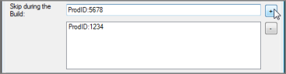Example of a Skip during the Build for the Builder output object's column properties dialog box