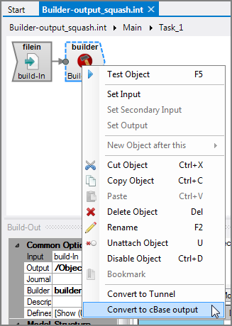 Converting Builder output to cBase output