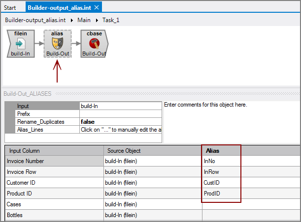 Converting a Builder object with aliases to cBase