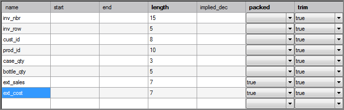 VI Dict Column Grid