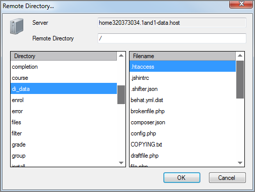 VI FTP Remote Directory Dialog Box