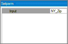 Example of the attributes pane for a VI Setparm output object