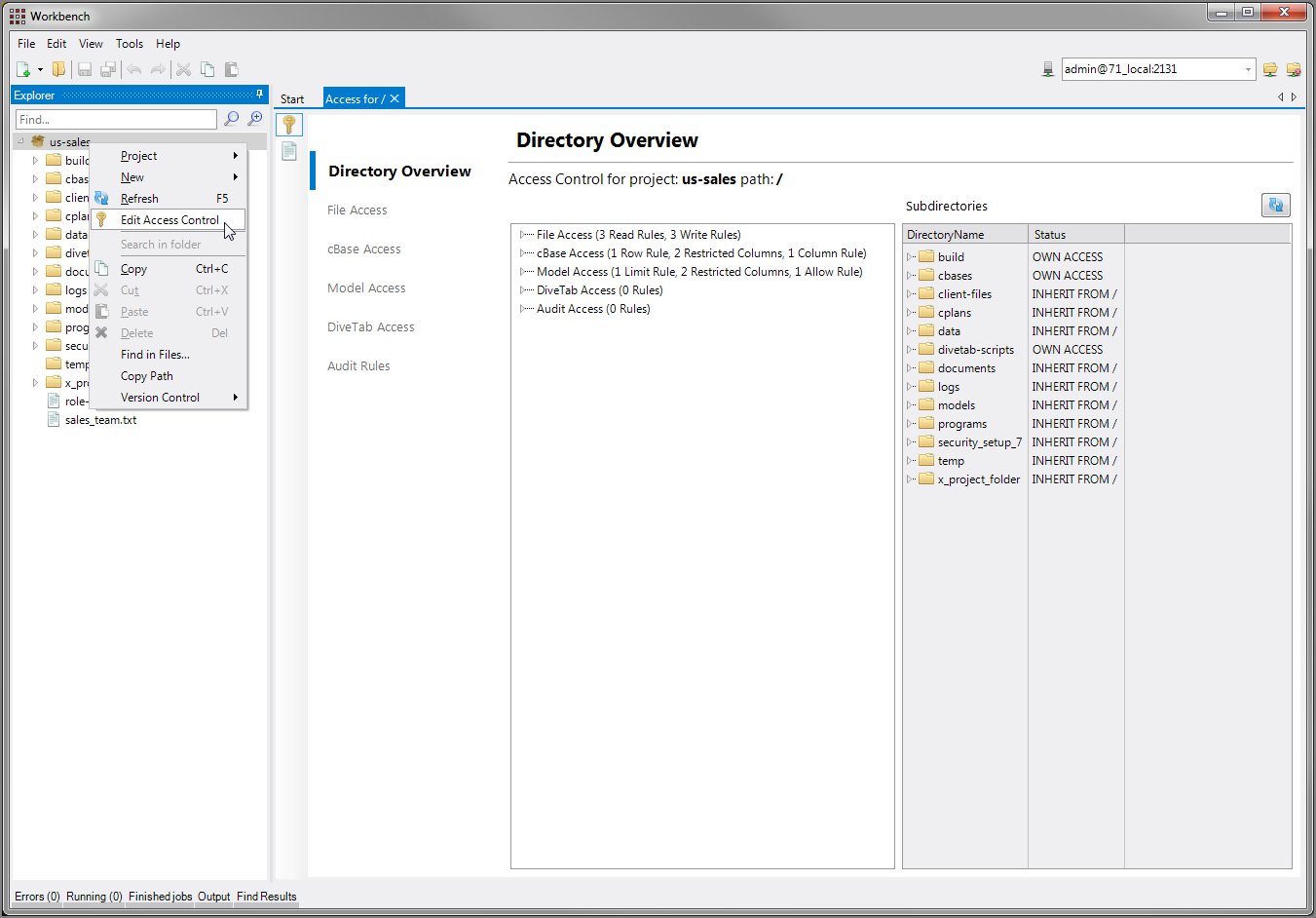 Access Control Initial Tab 71