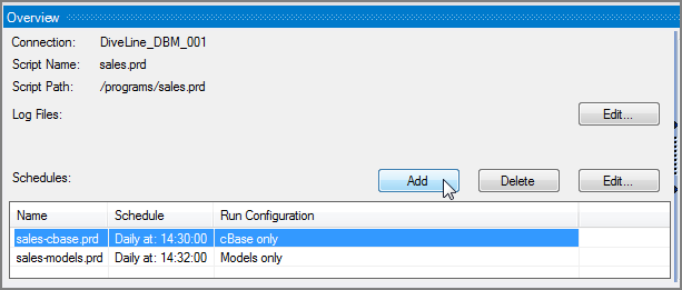 Adding a Job in Overview Pane