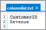 Text File with List of Column Names
