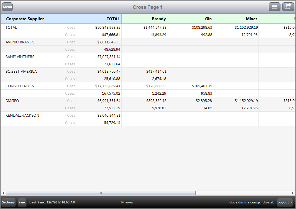 Example of a Cross page contained in a data-area in a separate file.