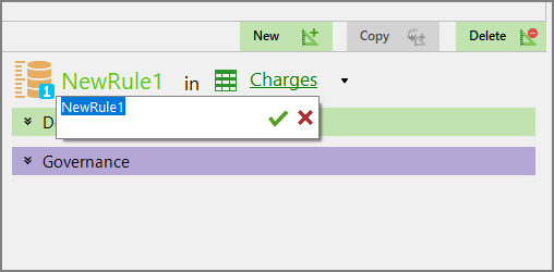 New Setup Data Rule Name