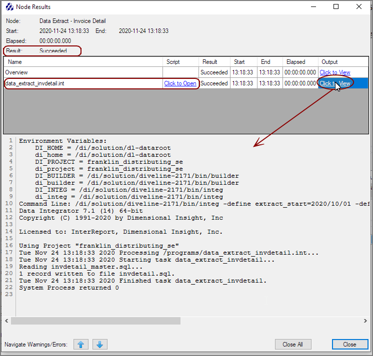 Production Node Success Results